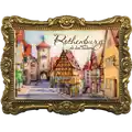 Aimant imprimé en polyrésine Baguette Frame (PP) aquarelle Rothenburg o.d.T. Plönlein