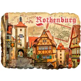 Magnete souvenir stampato in poliresina Pietra (PP) Rothenburg o.d.T. Plönlein