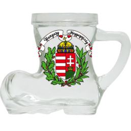Shot glass souvenir Boot 25ml WG-006 Hungary coat of arms