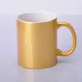 Goldene oder silberne glänzende Tassen mit weissem Innenraum 330m für Sublimationsdruck