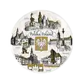 Ceramiczny talerz ścienny 125 mm MT-009 zabytki polskich miast Warszawa, Kraków, Gdańsk, Wrocław, Poznań