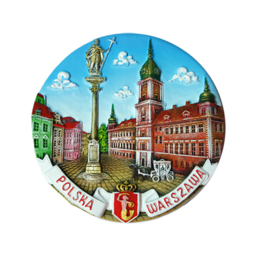 Ręcznie malowany ceramiczny talerz ścienny 120 mm PT Warszawa zamek królewski